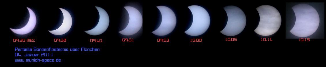 Die Phasen der partiellen Sonnenfinsternis ab der maximalen Bedeckung - Aufnahmen mit digitaler Pocketkamera und SoFi-Brille - Nachahmung NICHT zu empfehlen!