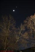 Mond, Venus, Jupiter (München); Aufnahme: 42mm; F3,5; 4sek. (SLR)_1982