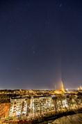 Wintersternbild Orion über der Mariahilfkirche (München); 16mm, 13 Sek. F3,2; ISO640