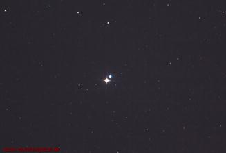 Doppelstern Albireo durch das Goerz-Spiegelteleskop der Oststernwarte des Deutschen Museums München